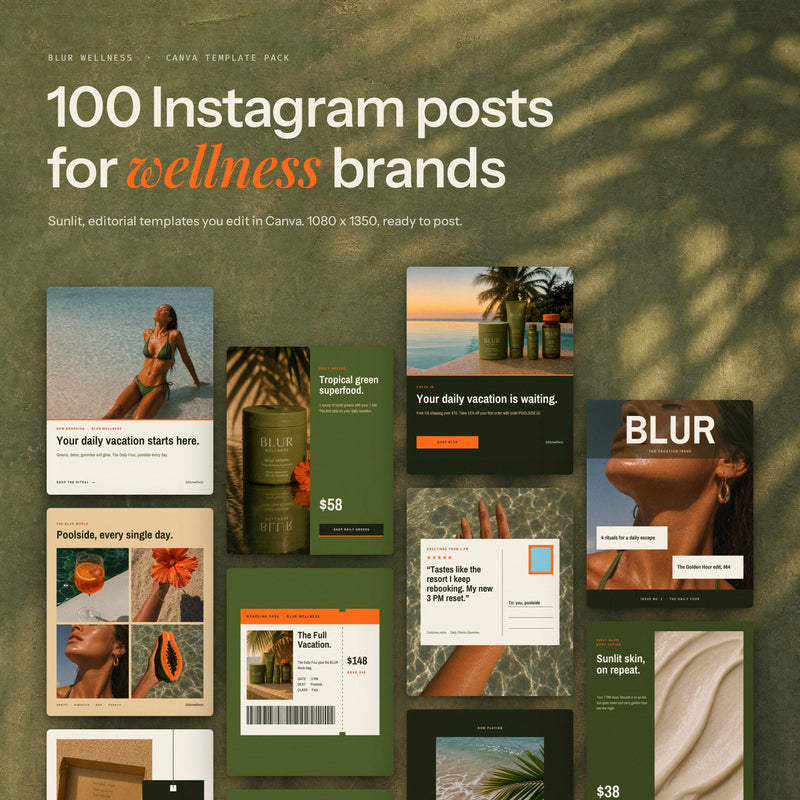 BLUR | 100 Instagram Templates for Wellness Brands