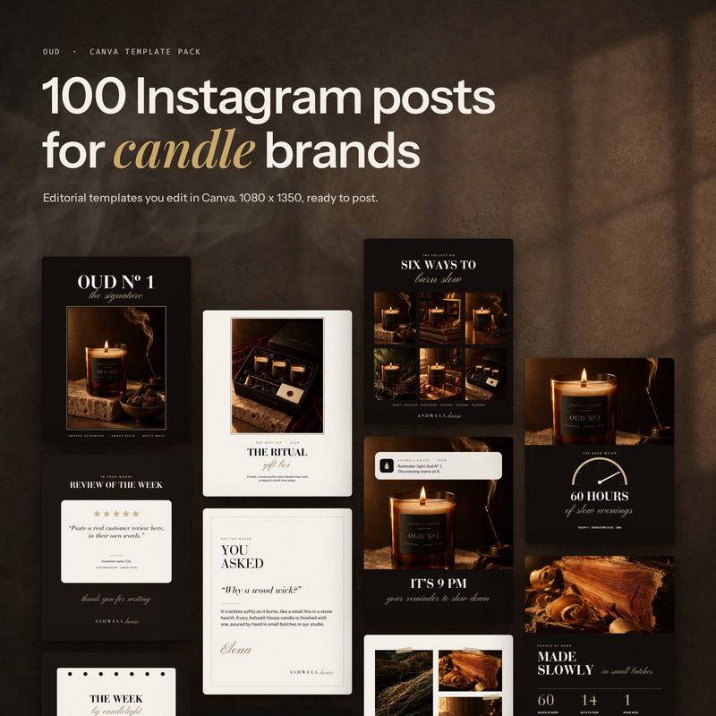 Oud | 100 Instagram Templates for Candle Brands