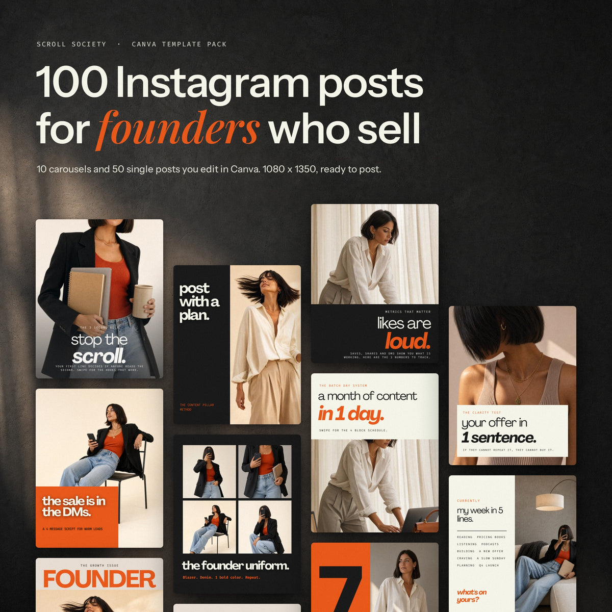 Scroll Society | 100 Instagram Templates for Founders and Creators
