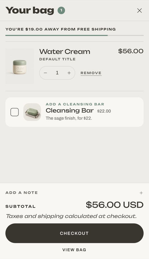 Dew bag drawer on a phone